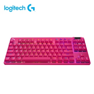 Logitech 羅技 Pro X LIGHTSPEED 無線機械式TKL遊戲鍵盤 茶軸中文-桃紅送電競滑鼠墊(原價69