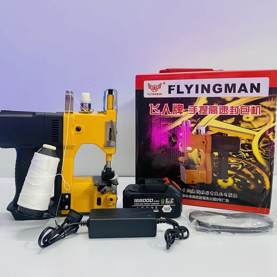 (總倉庫)- Plying Man 便攜式包縫紉機使用 makita 腳電池,帶充電器,無線超方便,高產量