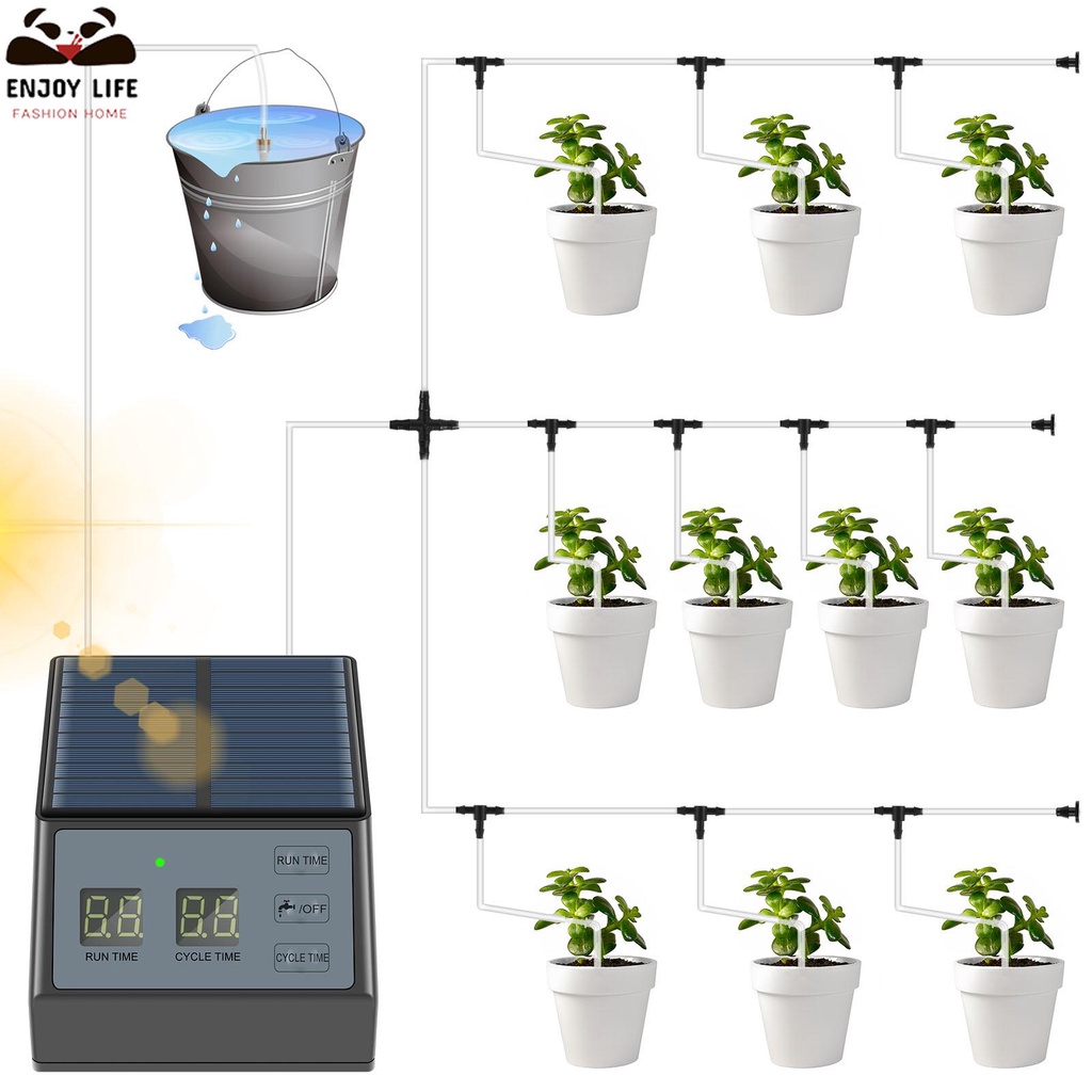 太陽能自動滴灌套件,帶 10m 軟管 IP67 防水太陽能植物澆水裝置,帶定時器 DIY 澆水系統 SHOPSBC577