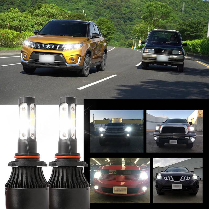 2 件白色 LED 6000K X7 4SIDE 燈泡 NW 大燈套件適用於 SUZUKI VITARA 1997-20