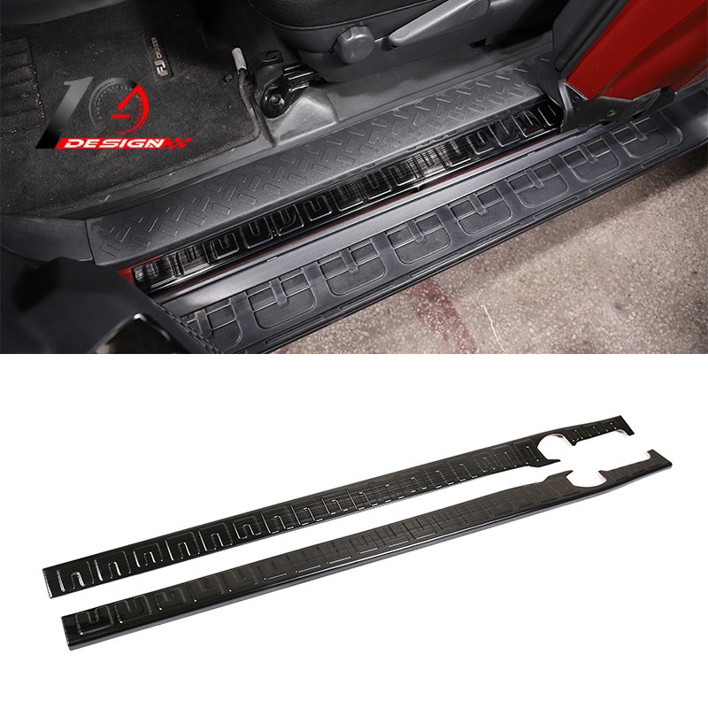 適用Toyota 07-21款豐田FJ cruiser 酷路澤 外置門檻條 不銹鋼 黑拉絲 2件套