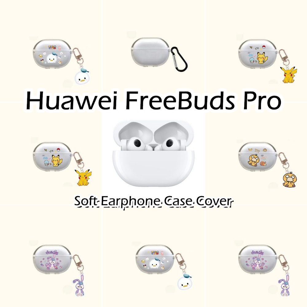 現貨! 適用於華為 FreeBuds Pro Case 透明卡通軟矽膠耳機套外殼保護套