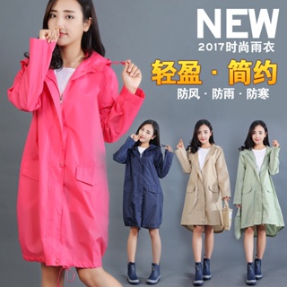 日本女款時尚雨衣 風衣式雨衣一件式 超防水透氣雨披 R-1003款連身雨衣外套 休閒雨衣斗篷 現貨 輕便風衣式雨衣