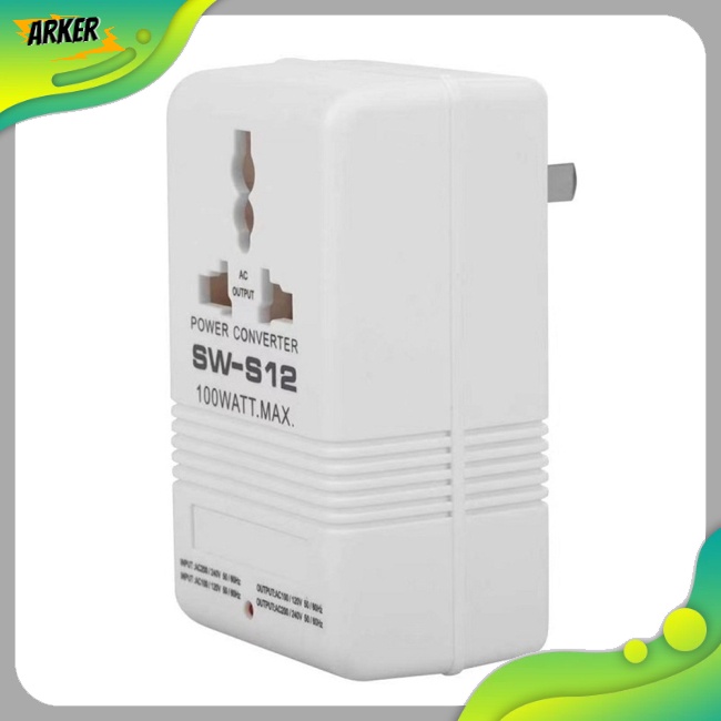 Areker Sw-s12 100w 電源變壓器便攜式 110v 至 220v 220v 至 110v 家用雙向轉換器變