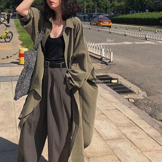 【初秋顯瘦系列】150公斤女裝超級寬鬆襯衫過膝單排扣長款大尺碼風衣加肥外套250斤胖人