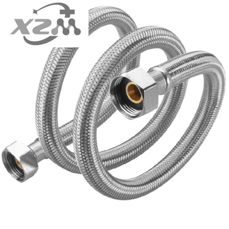 XZM】3/4加長延長管 25mm內外絲軟管耐高溫防爆耐壓 6分304不鏽鋼編織冷熱進水管
