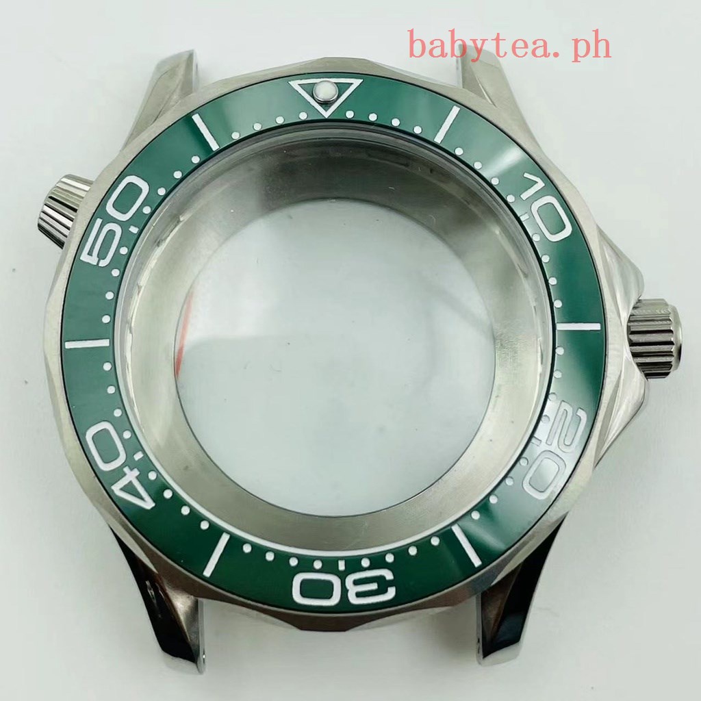 新款海馬300錶殼8215機芯潛水錶綠色陶瓷圈改裝2836手錶殼套配件
