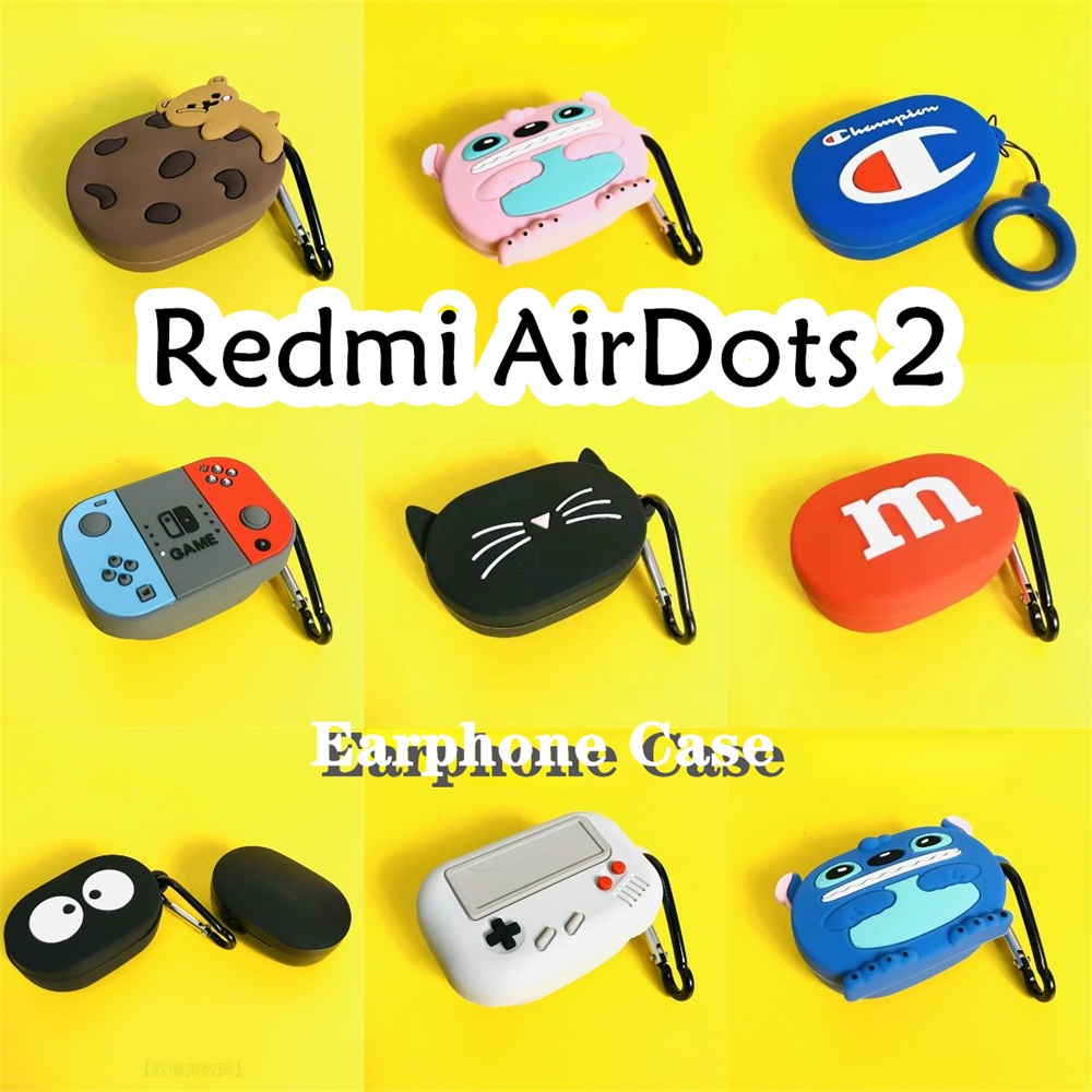 適用於 Redmi AirDots 2 Case Bear Cake 卡通可愛軟矽膠耳機套保護套