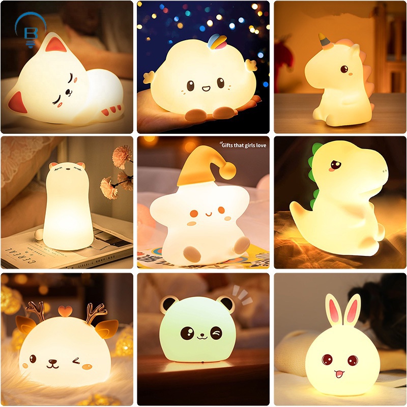 造型小夜燈 手拍調光 星星獨角獸貓咪小夜燈 氣氛燈 發光玩具 造型燈 裝飾燈 餵奶燈 耶誕禮物
