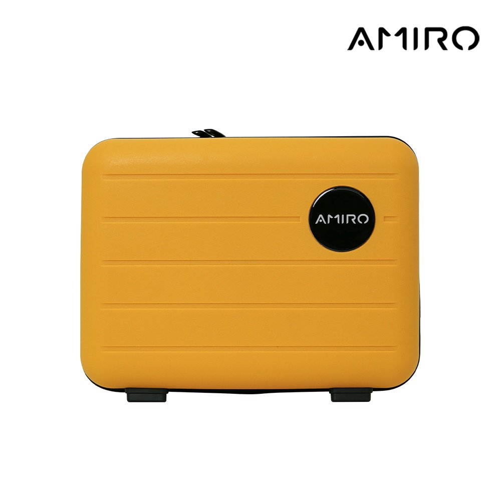 【AMIRO】14吋手提旅行化妝箱-鵝黃 旅行收納/登機箱/旅行箱/硬殼/防水/便攜/行李箱/化妝包