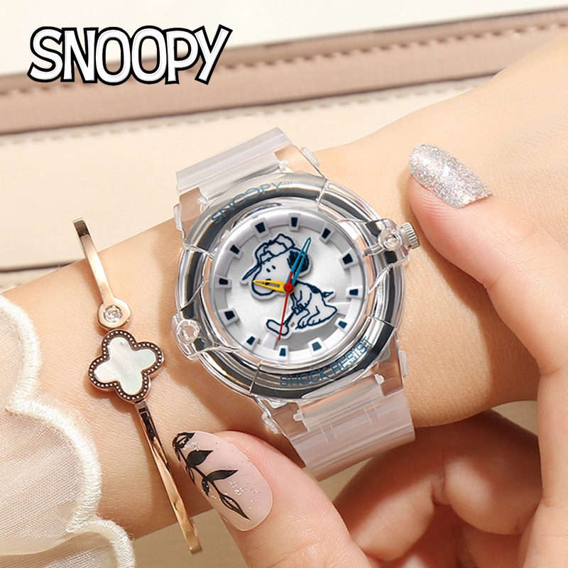史努比兒童手錶Snoopy男孩石英錶時尚潮流防水矽膠錶帶卡通電子運動腕錶