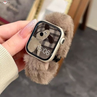 柔軟兔毛絨磁吸錶帶 適用 apple watch 蘋果錶帶 iwatch SE 1-9代通用Ultra 秋冬男女士錶帶
