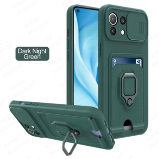 XIAOMI 適用於小米 Poco X5 Pro 11i 10T 5G M5s 錢包卡槽支架支架滑動相機保護套 TPU