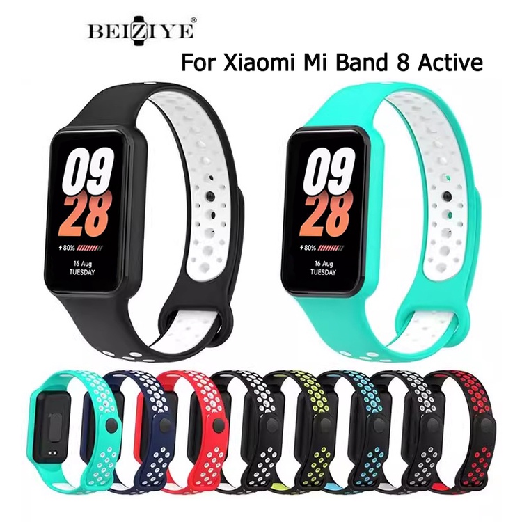 小米手環8  矽膠錶帶 適用於Xiaomi 小米手環 8 xiaomi mi Band 8 Active雙色  替換表带