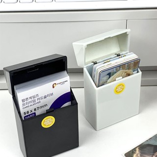 POLAROID 卡片彈出蓋收納盒簡約Ins風密封DIY貼紙照片卡寶麗來收納便攜翻蓋防塵盒