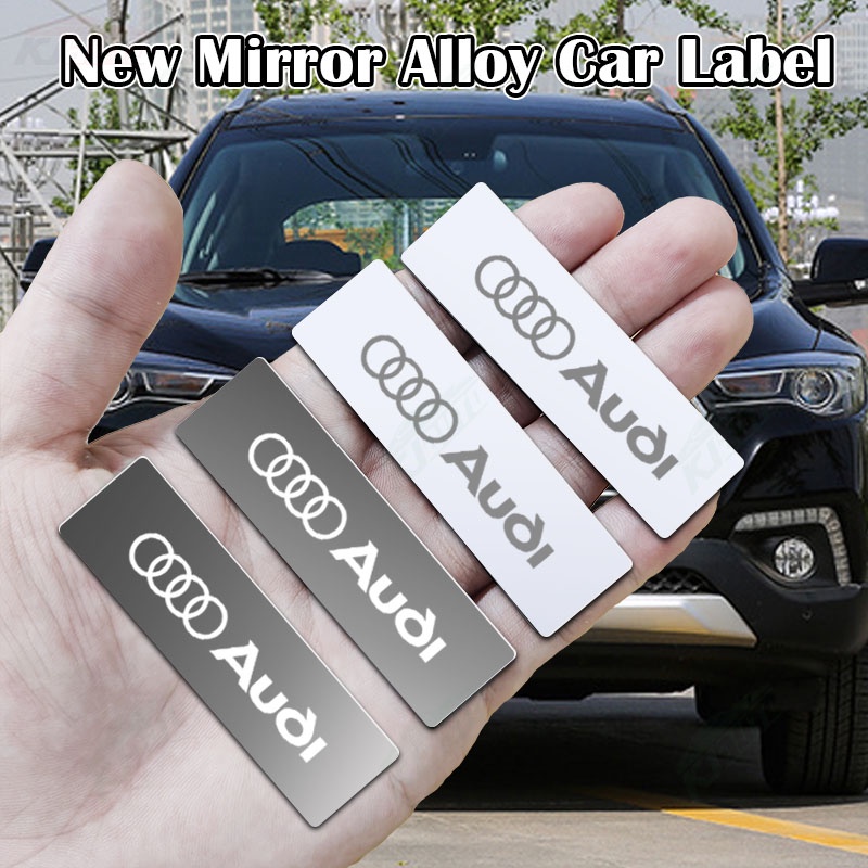 奧迪後視鏡金屬車標貼紙標籤3d徽章裝飾標籤汽車改裝配件適用於a1 A2 A3 A4 A5 A6 A7 A8 S3 S4