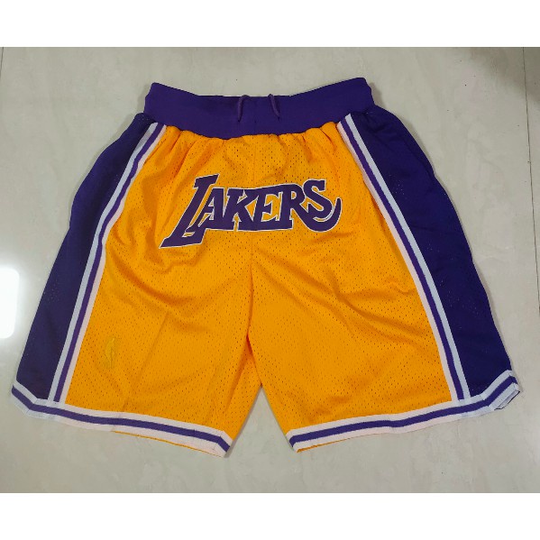 【10款】NBA Shorts 洛杉磯湖人隊 KOBE Just Don 黃色口袋籃球短褲