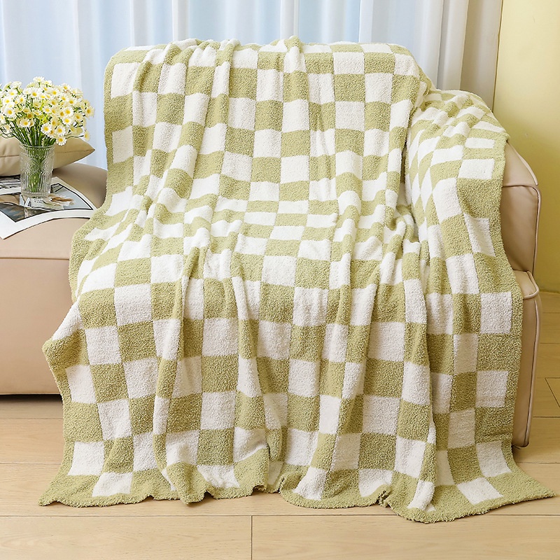 訂製棋盤格沙發毯辦公室絨毯航空飛機針織毯空調小毛毯午睡毯