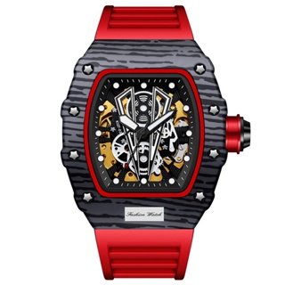 男士手錶腕錶禮物時尚鏤空全自動機械錶手錶男士矽膠運動手錶