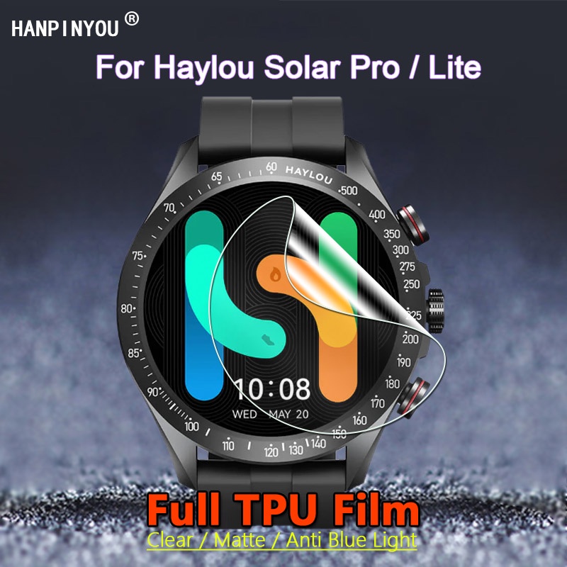 2 件適用於 Haylou Solar Pro Lite 智能手錶透明/啞光/防藍光軟 TPU 水凝膠膜屏幕保護膜 -