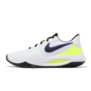 Nike 籃球鞋 Precision V 5 白 藍 螢光黃 低筒 平民款 男鞋 【ACS】 CW3403-100