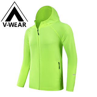 【臺灣V-WEAR】春秋情侶款跑步外套 男女運動薄款外衣 連帽拉鏈款輕薄長袖衫 速乾寬鬆健身訓練上衣 戶外防曬防風騎行服