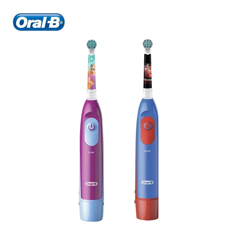 Oral B Kid 電動牙刷旋轉清潔牙齒軟刷兒童帶 2 分鐘定時器帶額外補充裝