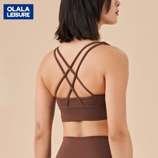 OLALA 裸感親膚瑜伽內衣集中爆乳美背防震運動內衣