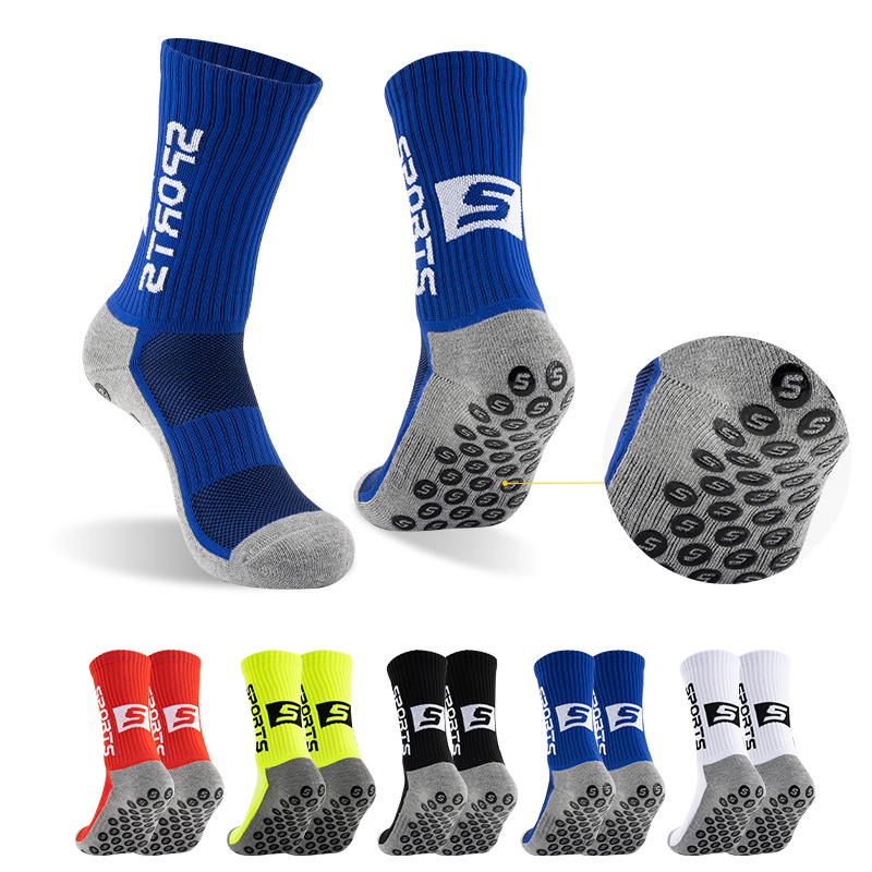 成人防滑足球襪加厚毛巾底運動襪中筒耐磨球襪適合足球比賽和訓練