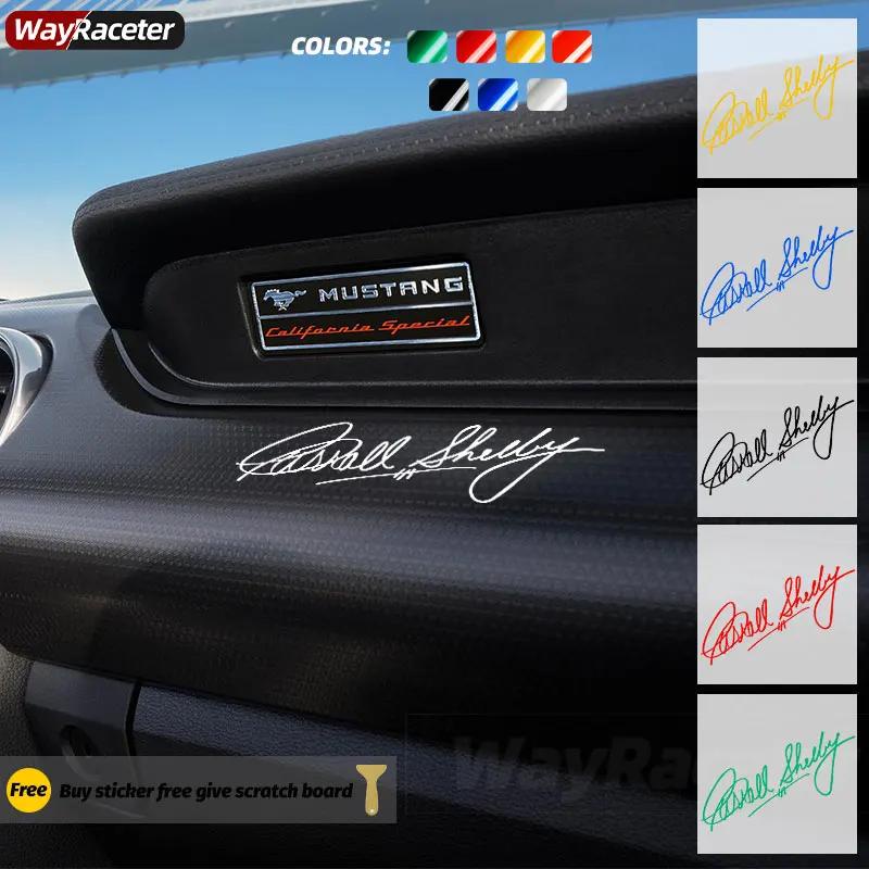 汽車內飾車身後視鏡車窗貼紙後備箱簽名 Carroll Shelby 貼花適用於福特野馬 AC Corba 配件