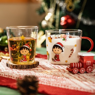 【Chibi Maruko】櫻桃小丸子 耶誕玻璃水杯 情侶杯
