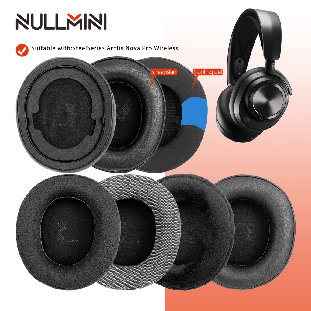 Nullmini 替換耳墊適用於 Steelseries Arctis Nova Pro 無線耳機耳罩頭帶耳墊墊套套