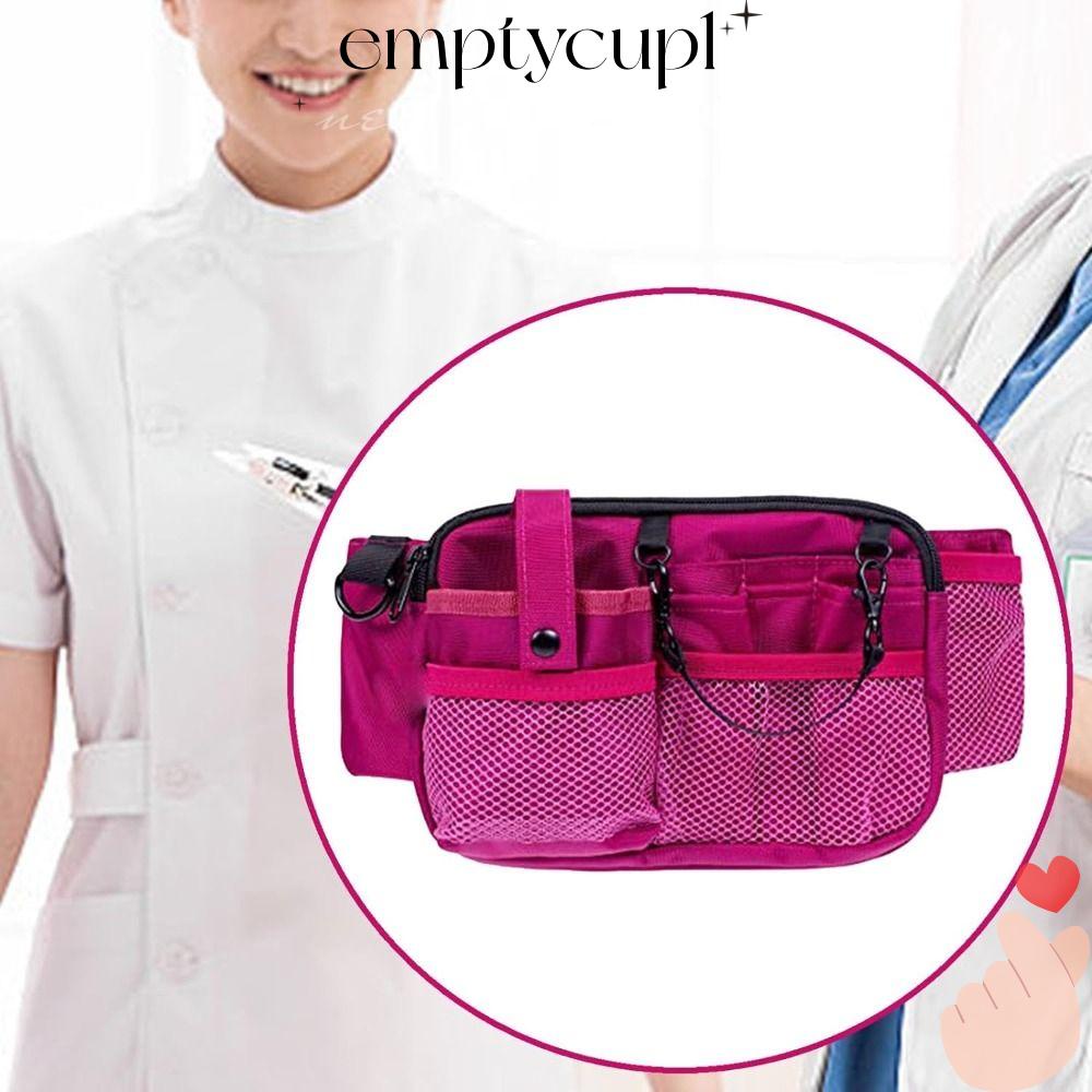 EMPTYCUP護理袋,聚酯大容量護士腰包,便攜式可調多隔層口袋腰帶收納包