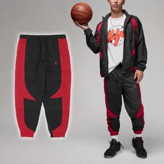 Nike 長褲 Jordan Sport 男款 黑紅 熱身褲 拉鍊口袋 喬丹 縮口褲【ACS】 DX9374-013