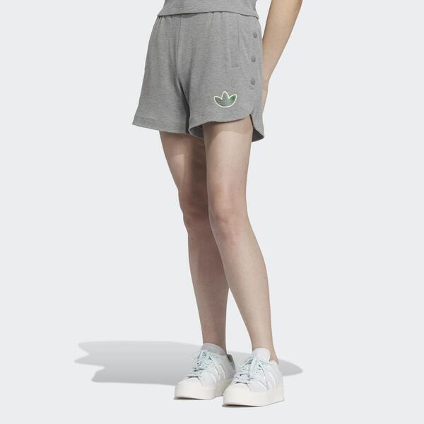 Adidas LT Short W IK8623 女 短褲 亞洲版 運動 休閒 三葉草 華夫格紋 復古 穿搭 灰