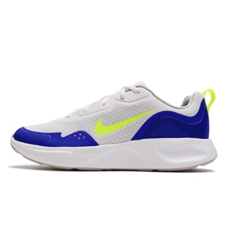 Nike 休閒鞋 WearAllDay GS 白 藍 螢光黃 慢跑 女鞋 大童鞋 【ACS】 CJ3816-104