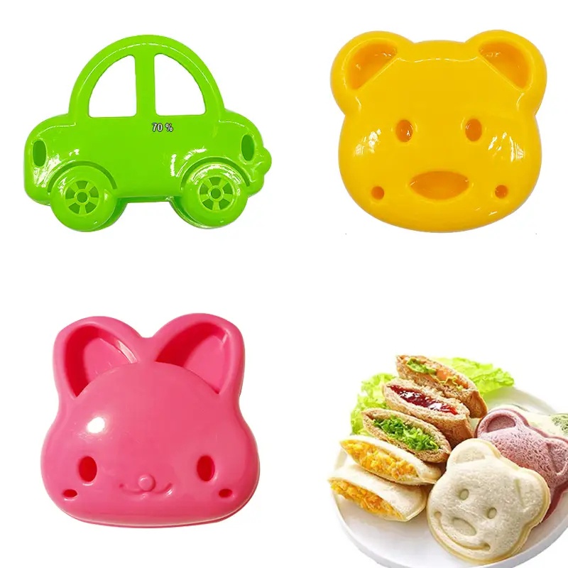 可愛熊兔汽車造型三明治模具野餐便當創意造型工具diy麵包餅乾壓花蛋糕廚房工具