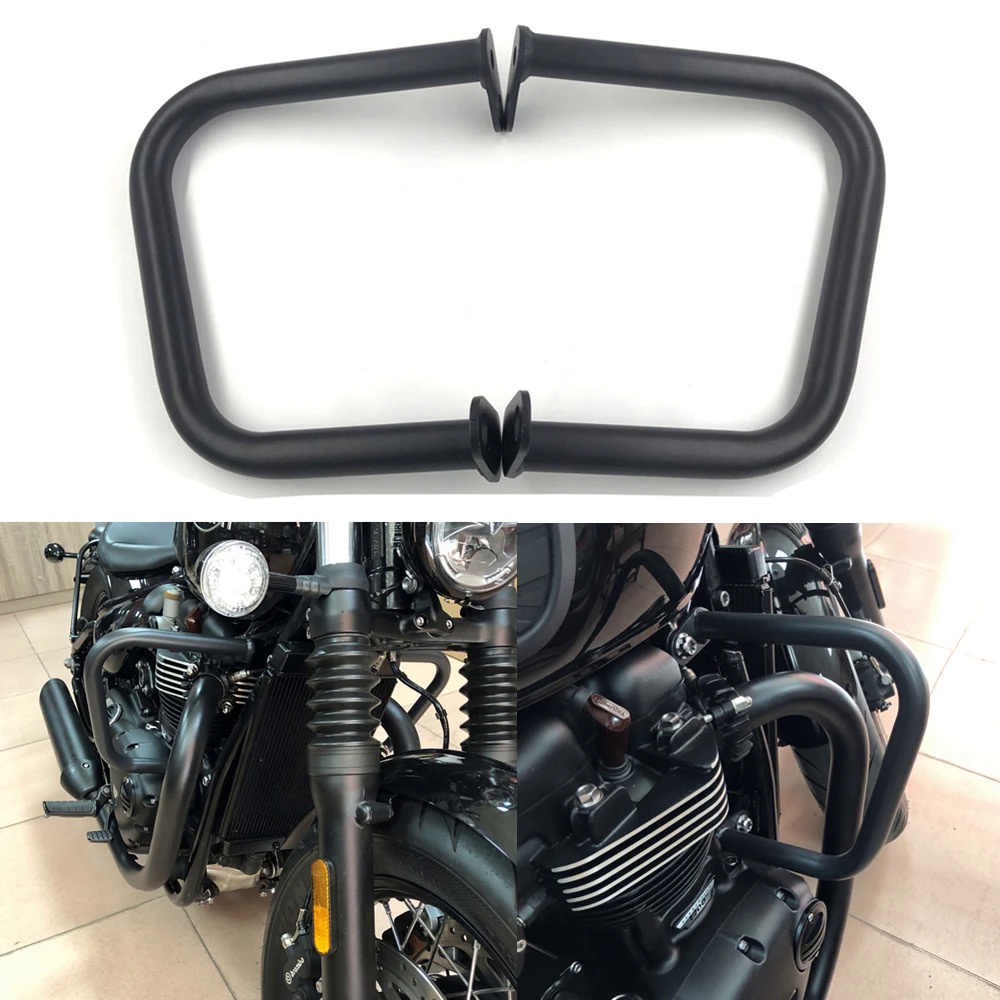 摩托車保險槓發動機護罩防撞桿適用於 Triumph Bonneville Bobber/黑色 T100 T120 Str