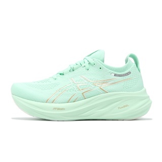 Asics 慢跑鞋 GEL-Nimbus 26 D 寬楦 湖水綠 金 亞瑟士 緩衝 厚底 女鞋 1012B602300