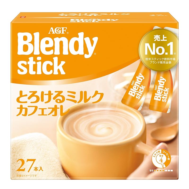 [日本直送]AGF Blendy Stick Melting Milk Cafe au Lait [咖啡棒] 27 件（