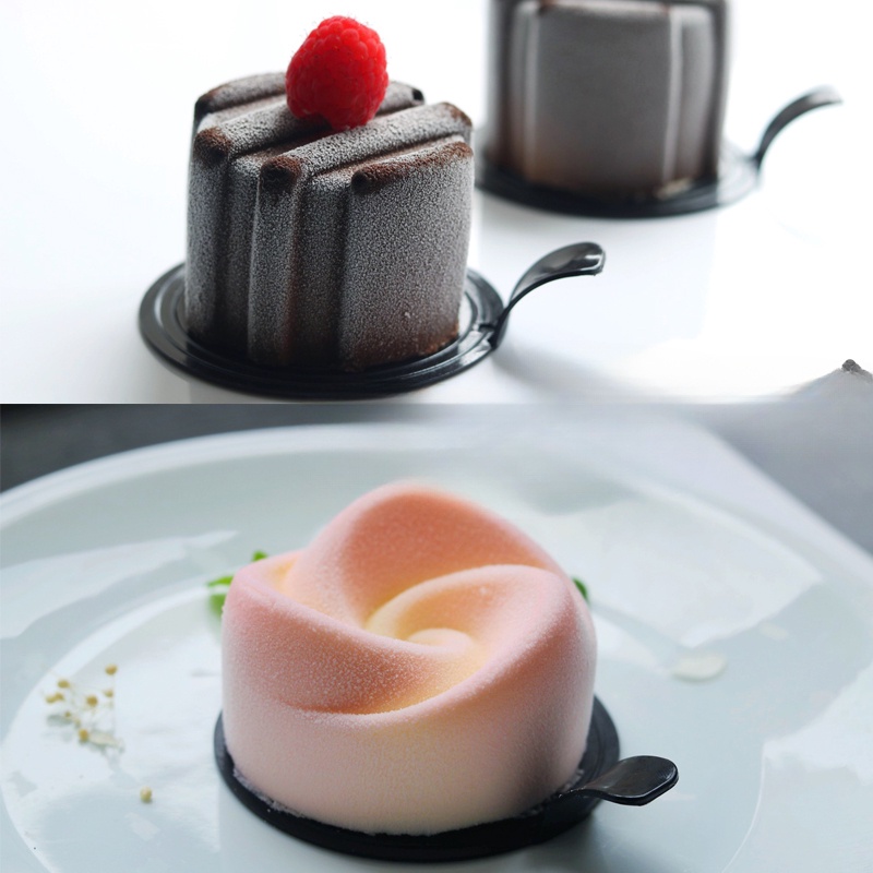 法式甜品慕斯模玫瑰花圓柱慕斯矽膠模具旋渦西點蛋糕模