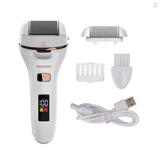 帶 LED 燈老繭去除器的電動磨腳器死皮去除器帶數字顯示足部護理機修腳工具帶 2 個磨頭 2 個可調節速度