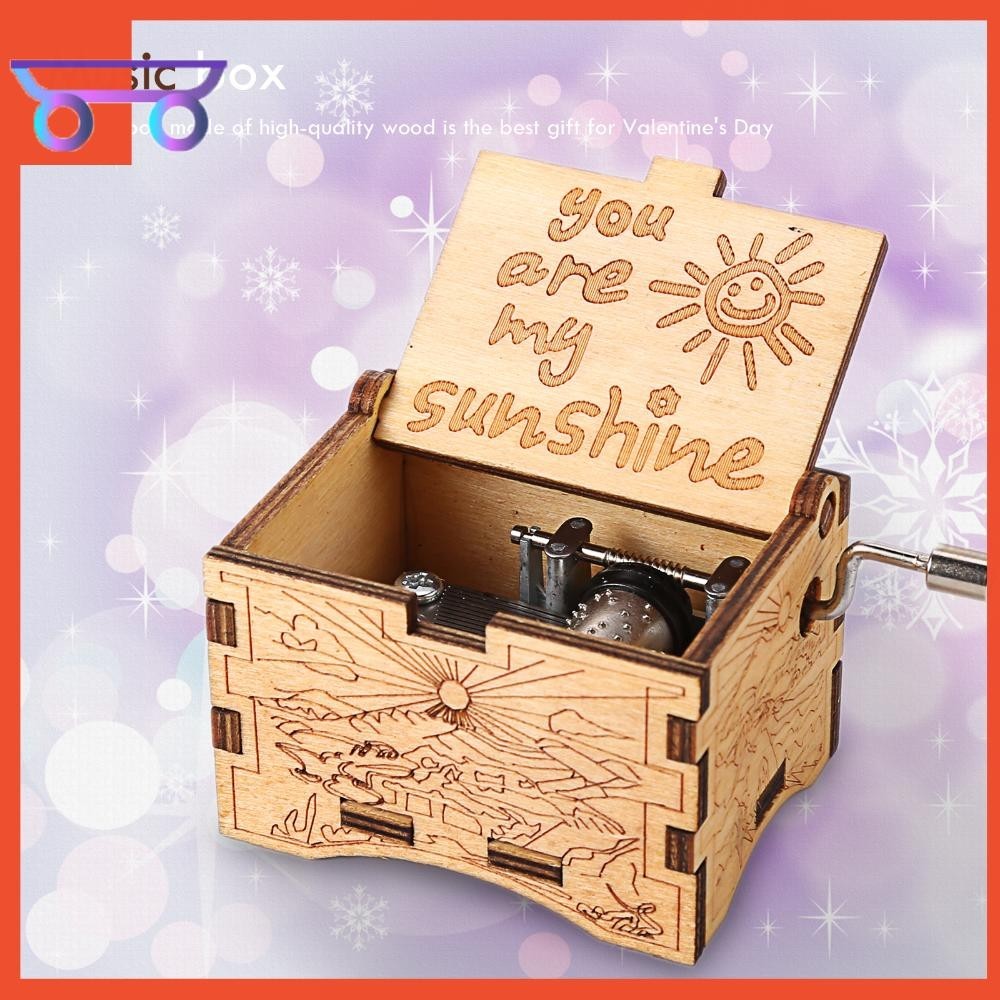[littlestars.tw] 情人節雕刻木製手搖音樂盒木質音樂盒八音盒