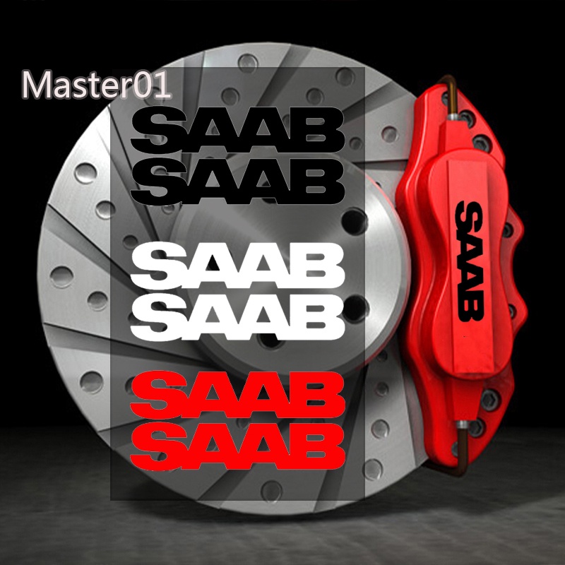 6 件適用於 SAAB 97X 99 96 9000 1993 1995 改裝乙烯基汽車車輪卡鉗貼紙汽車剎車貼花輪胎裝飾