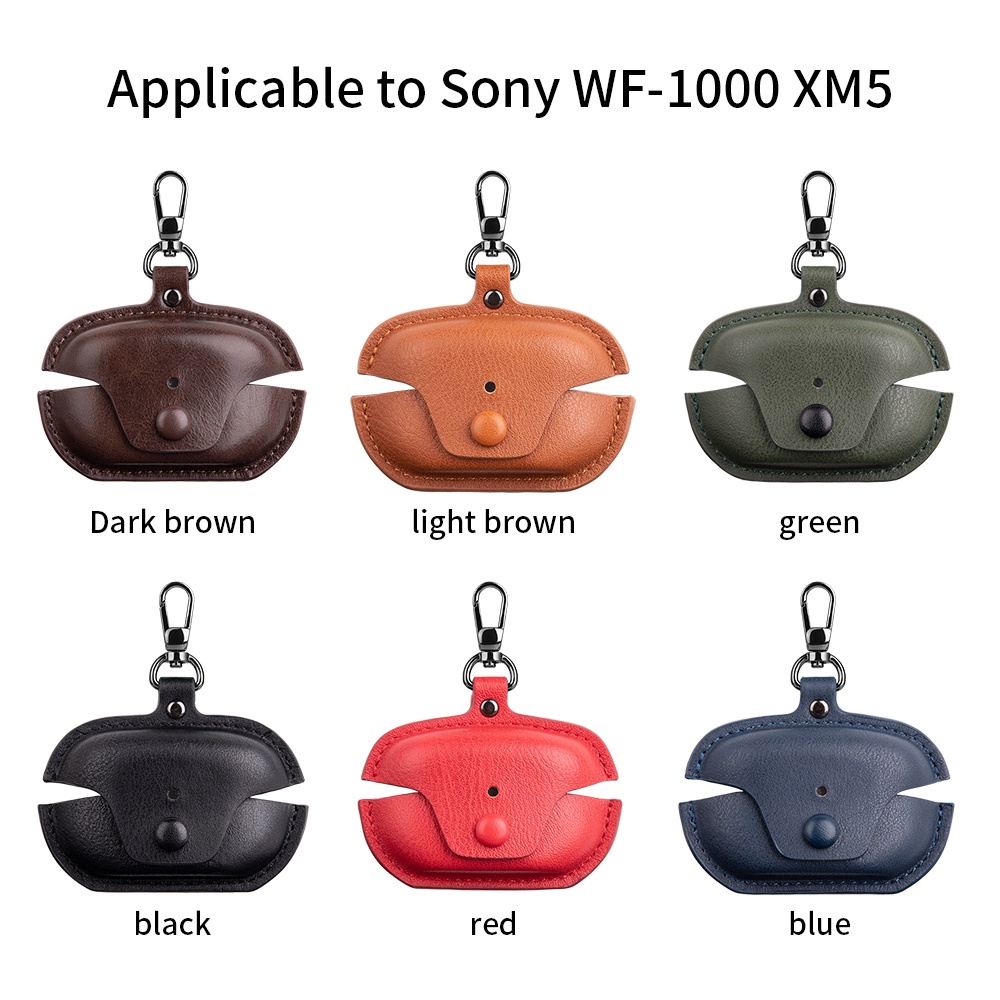 適用於索尼 WF-1000XM4 保護套防震簡約豪華耳機套適用於 Sony WF-1000XM5 貼皮革商務保護套