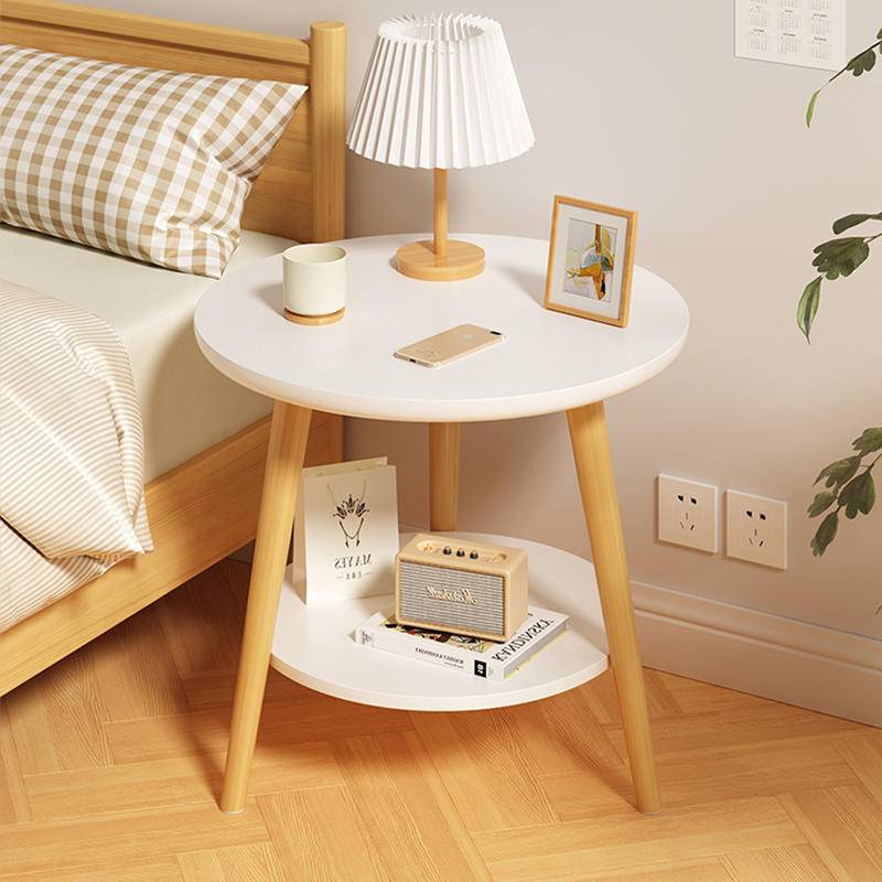 床頭櫃 現代簡約小型置物架 出租房用簡易床頭桌臥室網紅創意小圓桌