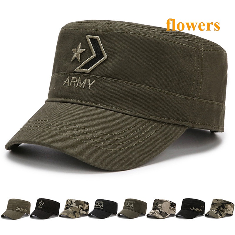 Flowers US Marines Corps 帽子帽子迷彩平頂帽子男士棉質 HHat 美國海軍刺繡迷彩帽