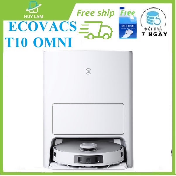 Ecovacs T10 omni 機器人吸塵器(自動清洗抹布、垃圾、乾燥、巨大的吸力 3000 pa、電池 200 分鐘