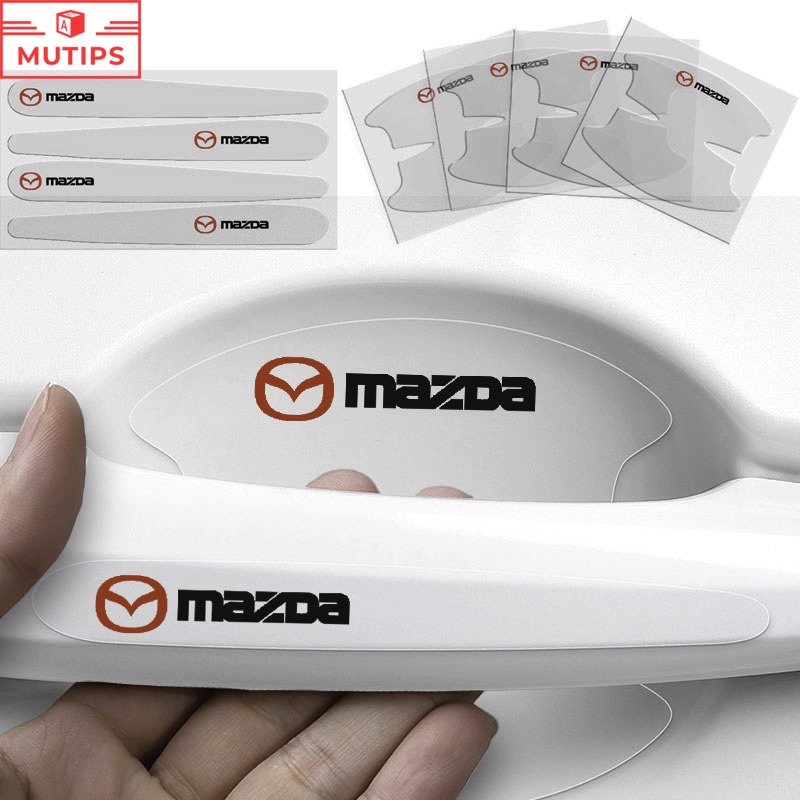 MAZDA 馬自達 8 件裝車門把手透明保護貼汽車門碗防刮貼紙適用於 2 3 CX8 CX3 CX5 CX30 Mazd