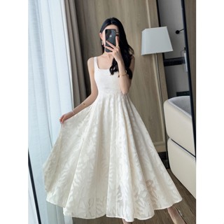 【出貨快速】現貨實拍 晴天.Studio 黑白兩色吊帶連衣裙女夏新款法式茶歇收腰顯瘦溫柔風長裙氣質洋裝